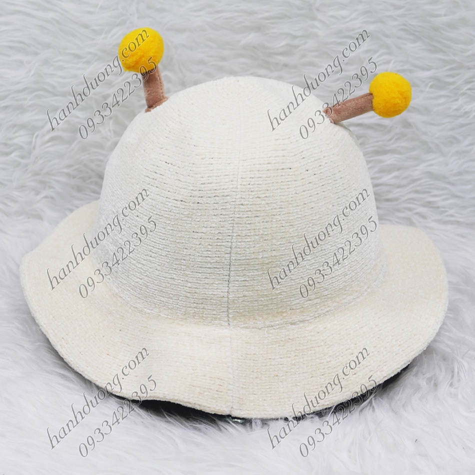 Nón tai bèo vành gợn sóng mũ tai bèo vành rộng hàng quảng châu dán hình con ong vàng dành cho trẻ em từ 2-4 tuổi