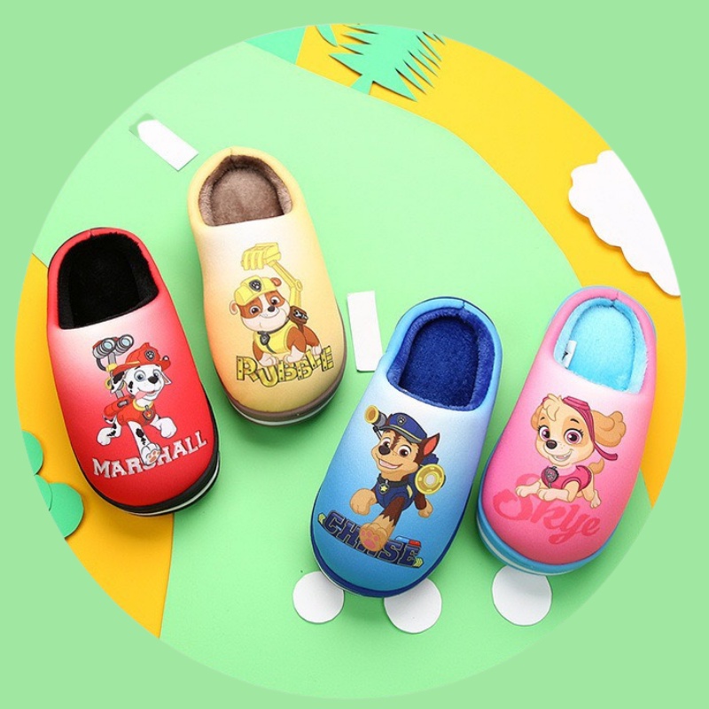 Dép bông Pawpatrol, dép đi trong nhà hoạ tiết đội chó cứu hộ cho bé trai bé gái từ 2 đến 10 tuổi Xu Xu Kids