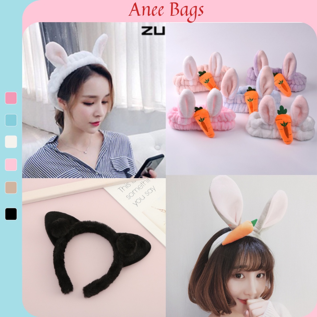 Băng đô cài tóc rửa mặt trang điểm bờm cài tóc hình thú cà rốt mèo gấu dễ thương xinh cute