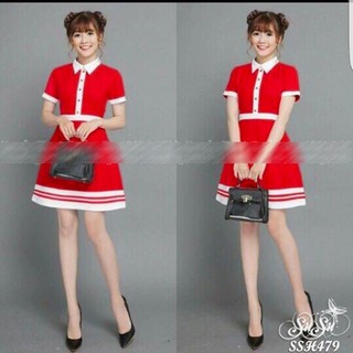 Đầm teen phối cổ sơ mi