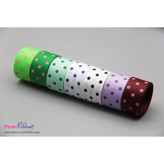 *Ruy băng chấm bi nhỏ cỡ 22mm dùng để làm nơ tóc, trang trí DIY, decor, gói hoa, phụ kiện may mặc