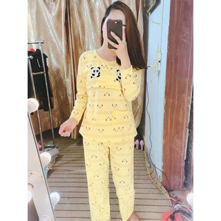 Bộ đồ sau sinh tay dài mở nắp ngực cho mẹ
