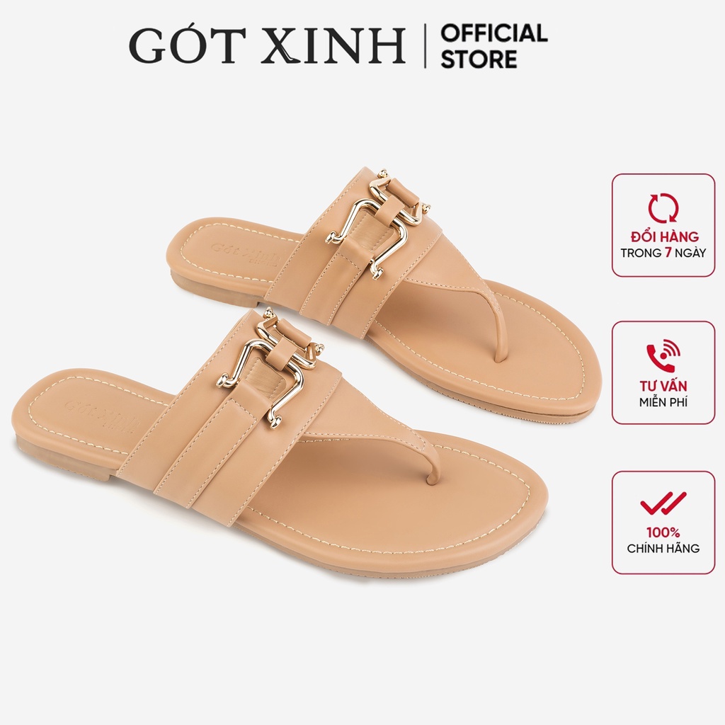 Dép kẹp nữ GÓT XINH D45 da mềm đế bệt