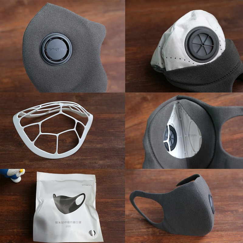 Khẩu trang thể thao Xiaomi Smartmi chống bụi/sương mù có dây đeo tai điều chỉnh được thoải mái với van thông gió