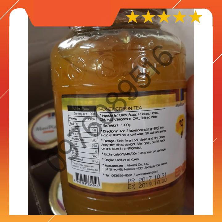 GIÁ SỐC: Combo 2 lọ chanh mật ong (1kg/lọ) Hàn Quốc thượng hạng