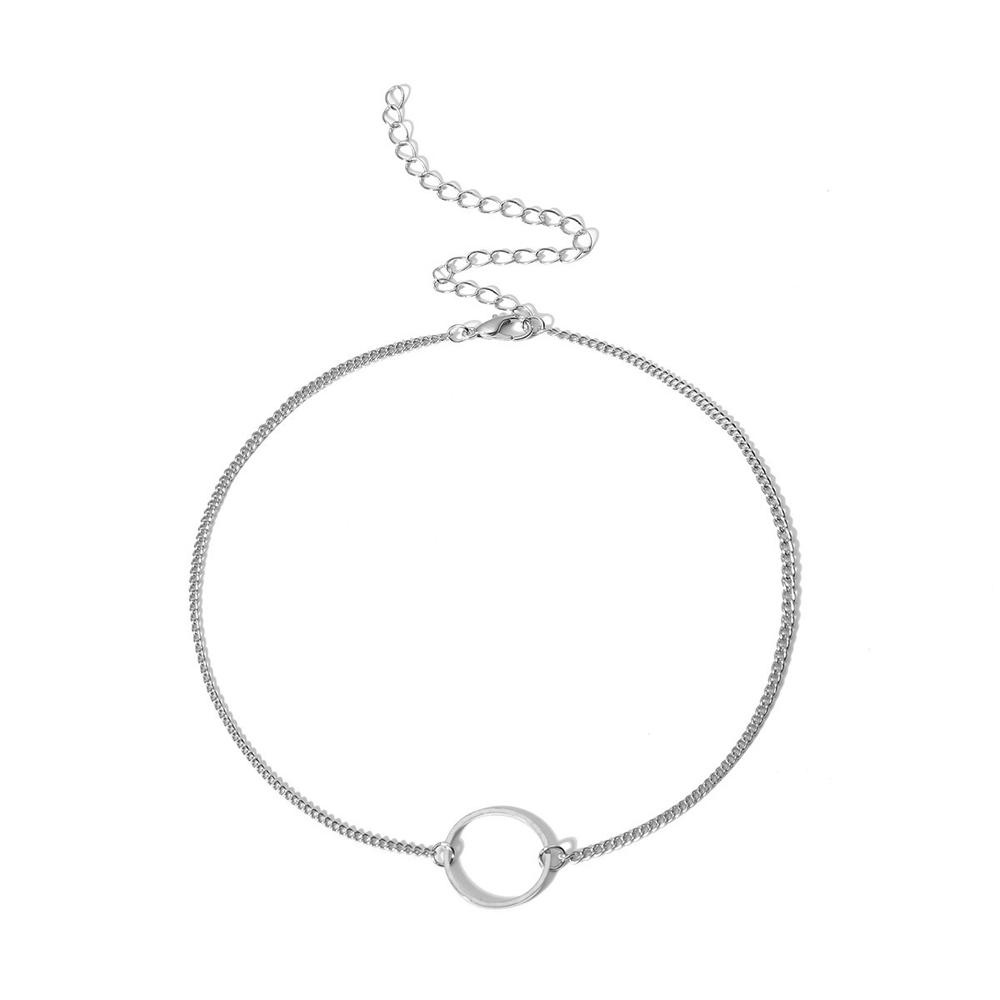 VANES1 Vòng Cổ Choker Hai Lớp Thiết Kế Hình Học Thanh Lịch Cho Phái Nữ