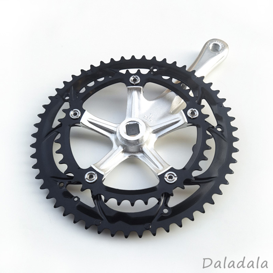 Single Speed Crankset 39T-53T 165mm Crankarms 130 BCD Folding Road Bike Crankset fit for Track Road Bicycle Fixed Gear  (Square Taper)