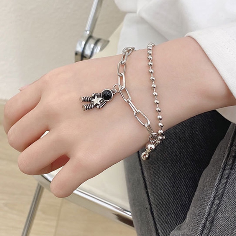 IF ME Vòng Tay Nhiều Lớp Mặt Hình Phi Hành Gia Thời Trang Cho Nữ