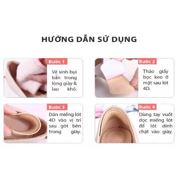 KAYFIA - Miếng lót giày 4D bảo vệ gót sau và chống tuột gót giày, miếng lót gót chân màu kem, đen