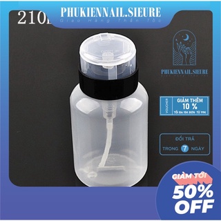Lọ bấm đựng Axeton Trong 210ml, lọ đựng hoá chất có đầu bấm