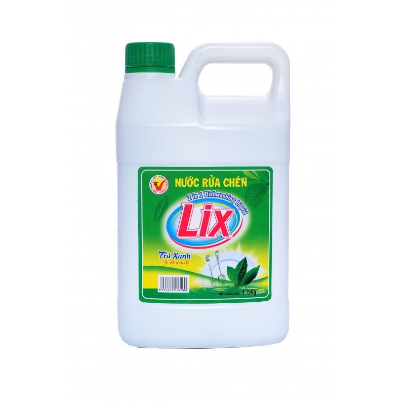 Nước Rửa Chén Lix Trà Xanh 1,5kg