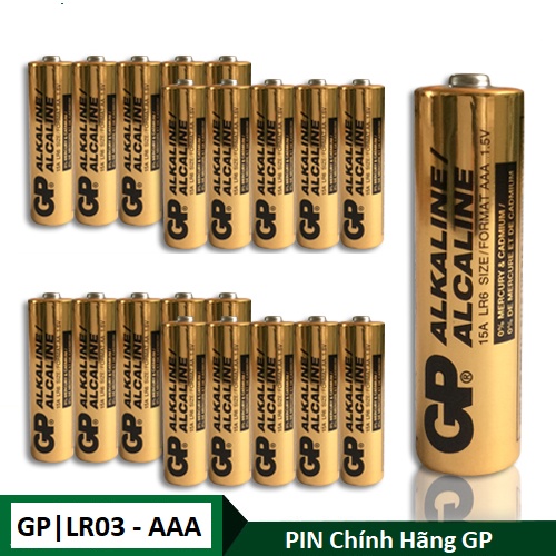 Pin khô GP alkaline AAA (Chính Hãng) lắp cho điều khiển, TV, Điều Hòa V.V... (Chỉ 10K/Đôi)