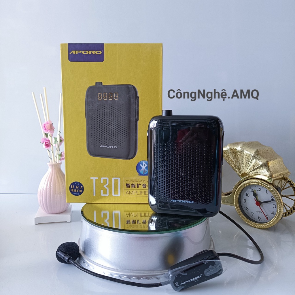 Loa trợ giảng không dây Aporo T30 UHF có Bluetooth, TẶNG KÈM MIC CÓ DÂY