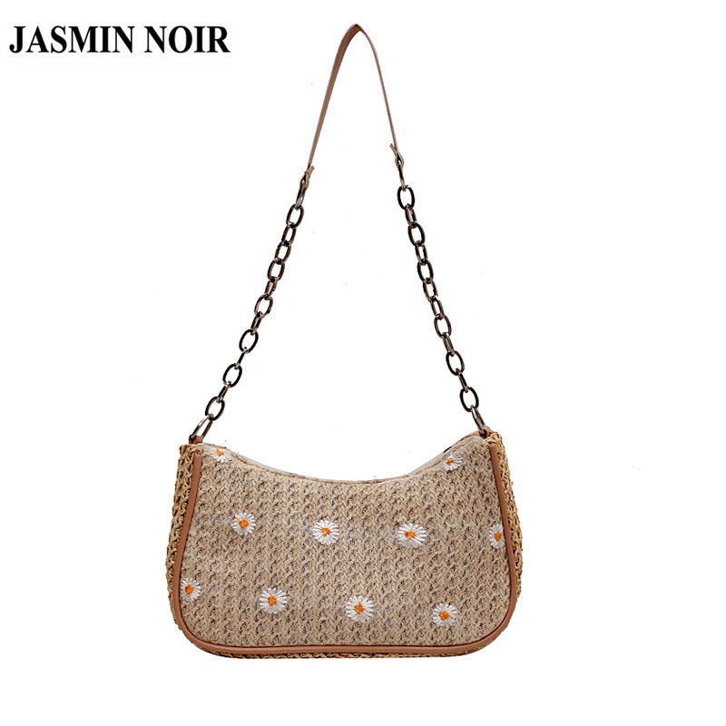Túi xách Jasmin Noir hình vuông nhỏ thêu caro thời trang đơn giản cho nữ