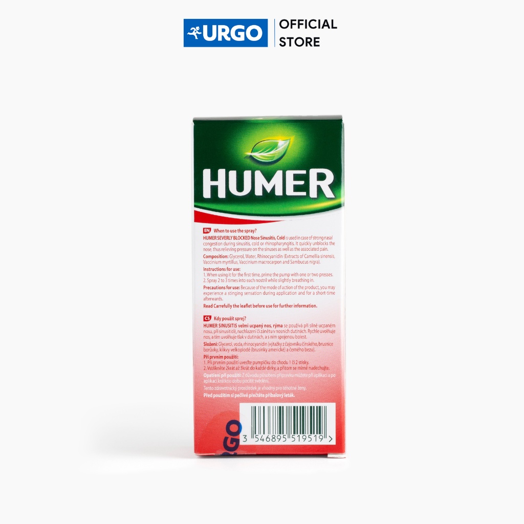Dung dịch xịt mũi Humer Severely Blocked Nose Sinusitis Cold