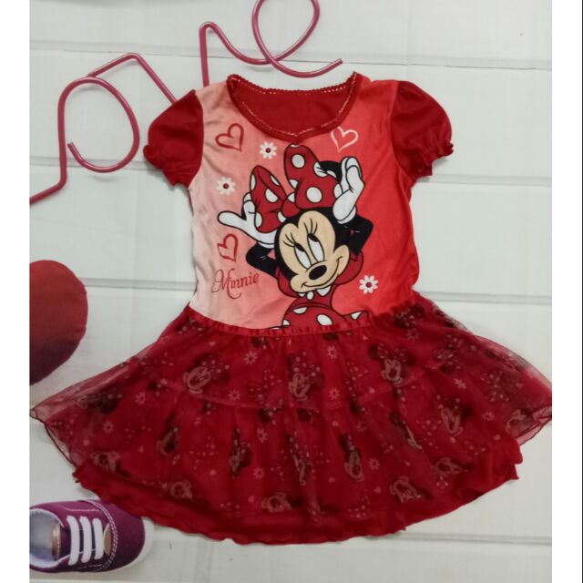 Đầm đỏ Mickey cho bé 3-4 tuổi