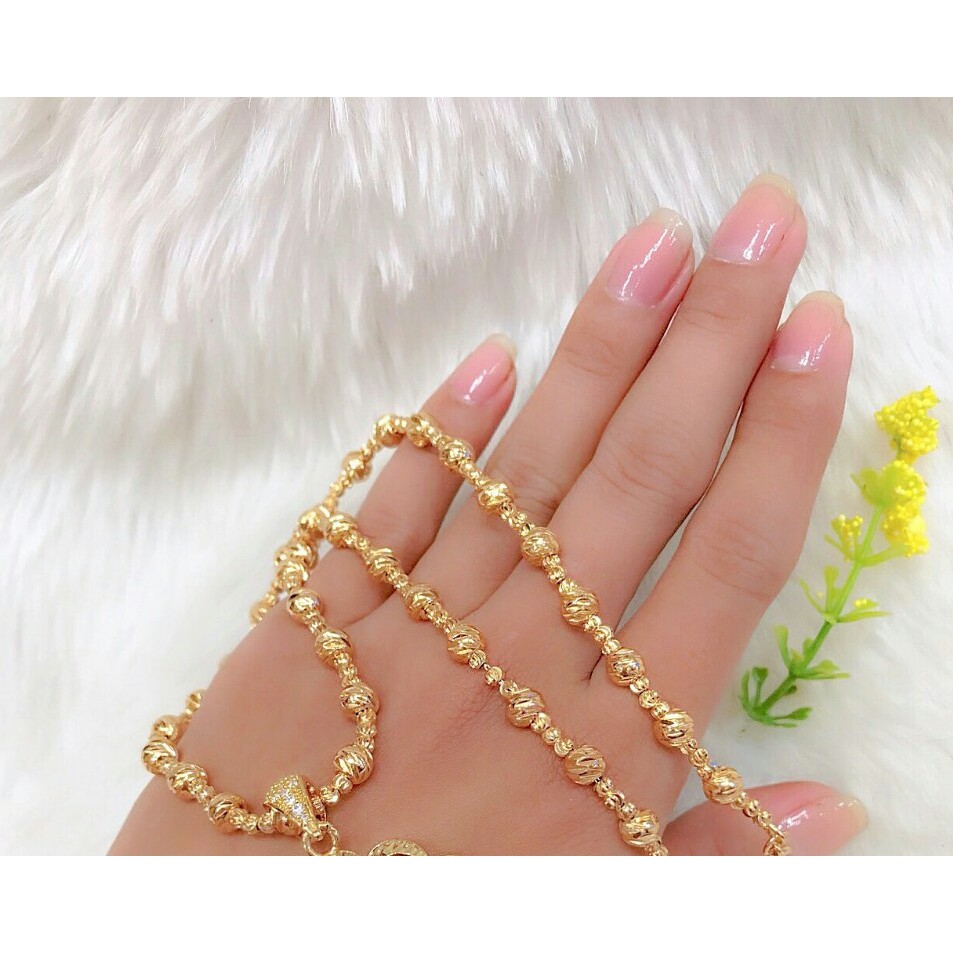 dây chuyền bi nữ cực sang mạ vàng 18k