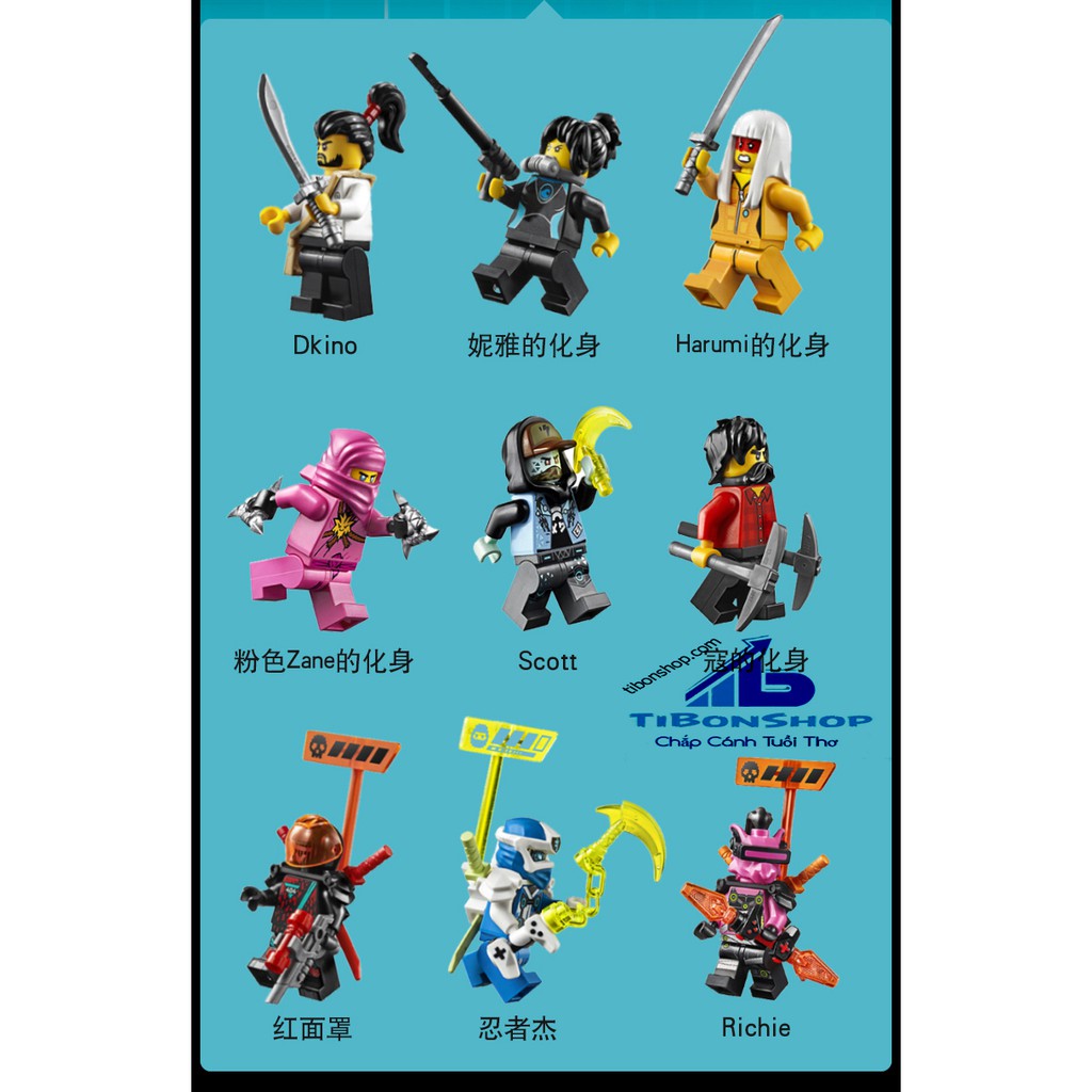 Đồ chơi lắp ráp Ninjago Lari 11484 Season phần 12 Xếp Hình Ninja Sàn đấu game thủ Minifigures Digi Jay Avatar Nya Cole