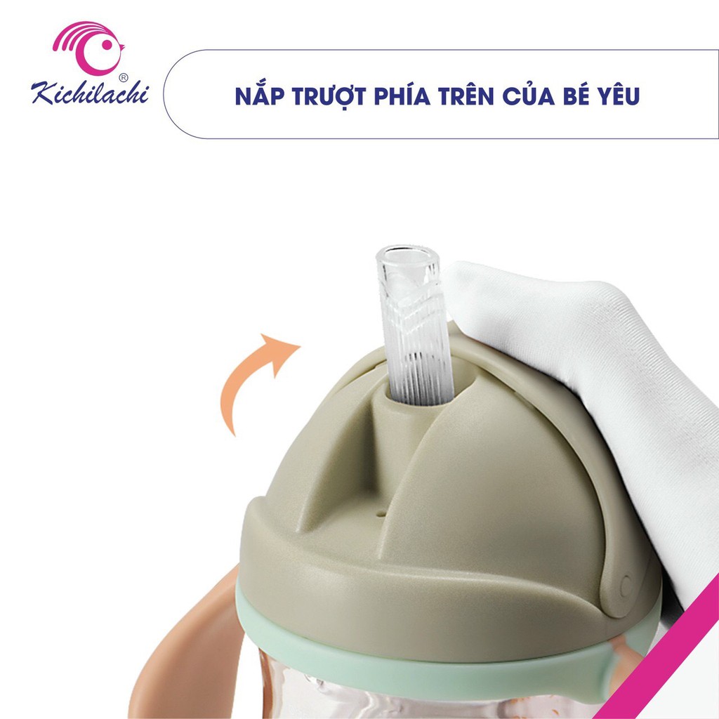 [KICHILACHI Chính Hãng] Bình Tập Uống Nước 220ml, Trên 6 Tháng Tuổi, Có Van Chống Sặc, Nhựa Tritan Cao Cấp - Shiba Kids