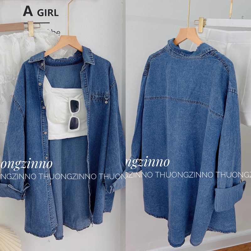 [Ảnh thật/Video]Áo sơ mi bò dài tay form Hàn Quốc Áo sơ mi jean dài tay basic khoác ngoài