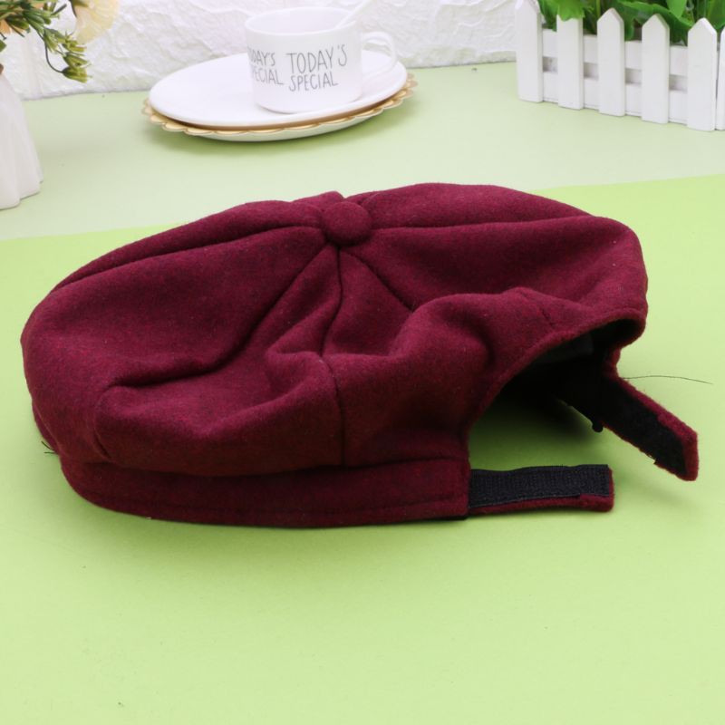 Mũ beret màu trơn chất liệu sợi len mềm mại cho bé trai/gái