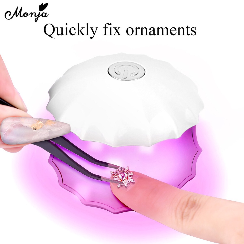 Đèn sấy sơn móng tay mini Monja 18w hình vỏ sò độc đáo nhỏ gọn