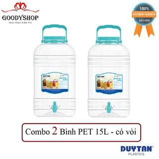 Combo 2 Bình PET Đựng Nước Tròn Có Vòi 15 Lít Duy Tân (Ø 23,9 x 42,2 cm) No.626-GOODYSHOP