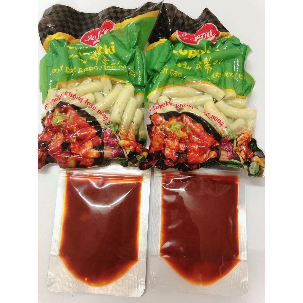 set 500g BÁNH GẠO T0P0KKI vị Rau củ+ 450G CHẢ CÁ+ 100G SỐT+100G PHÔ MAI MOZZA