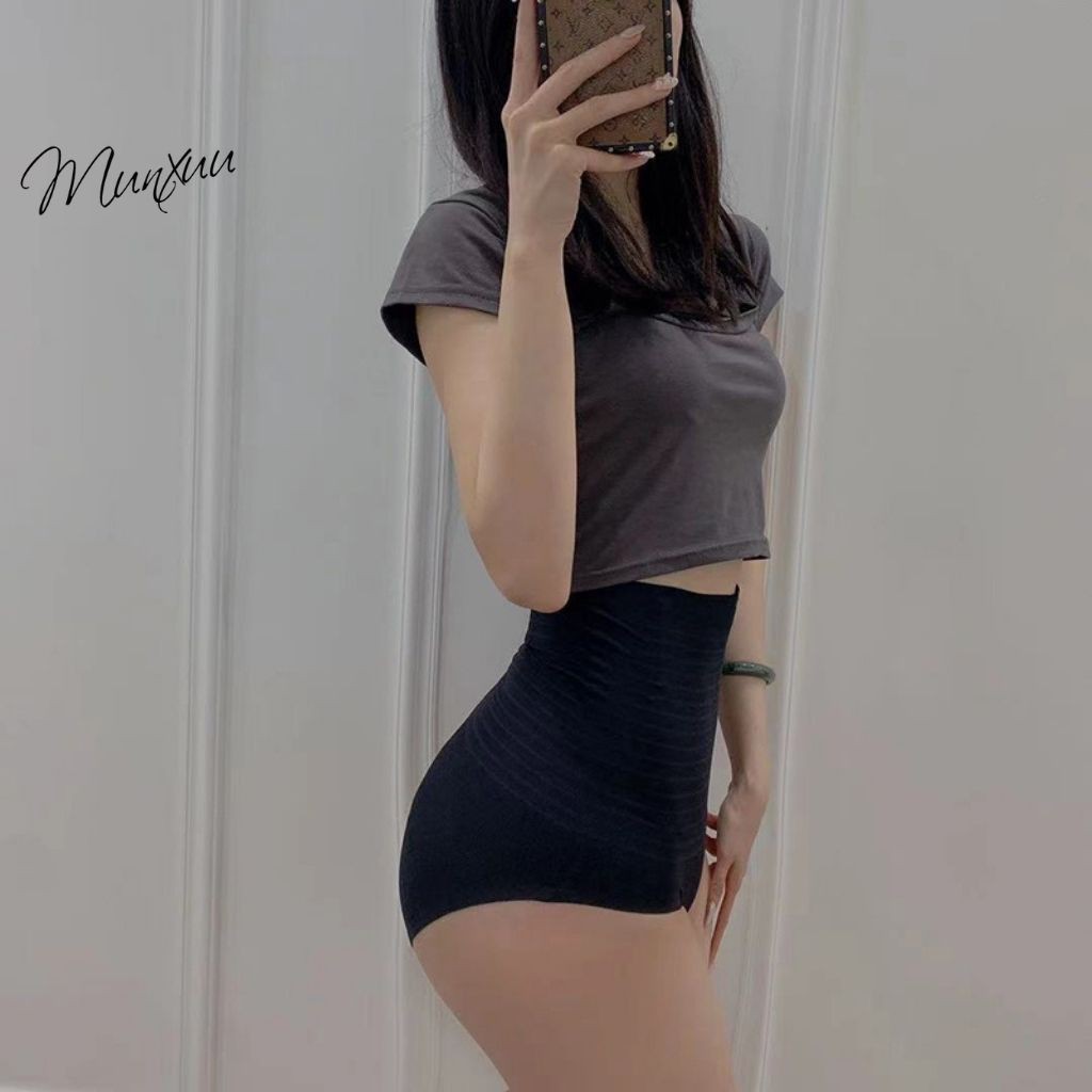 Quần Lót Cạp Cao Hỗ Trợ Gen Nịt Bụng Thon Gọn Tôn Dáng Chất Su Mềm Mại Mềm Mát -MUNXUU GB07