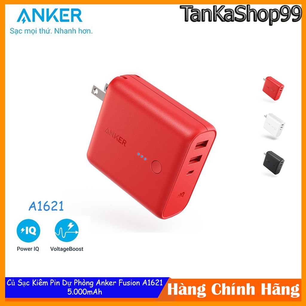 Củ Sạc Kiêm Pin Dự Phòng Anker PowerCore Fusion 5000mah - A1621