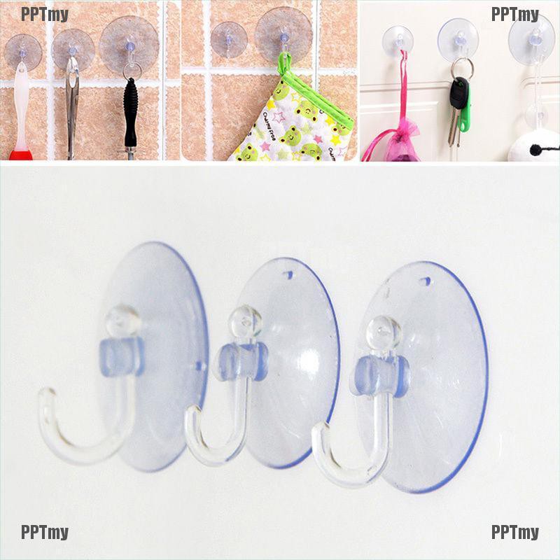 Móc Treo Đồ Trong Suốt Có Giác Hút Tiện Dụng Cho Nhà Bếp/Phòng Tắm