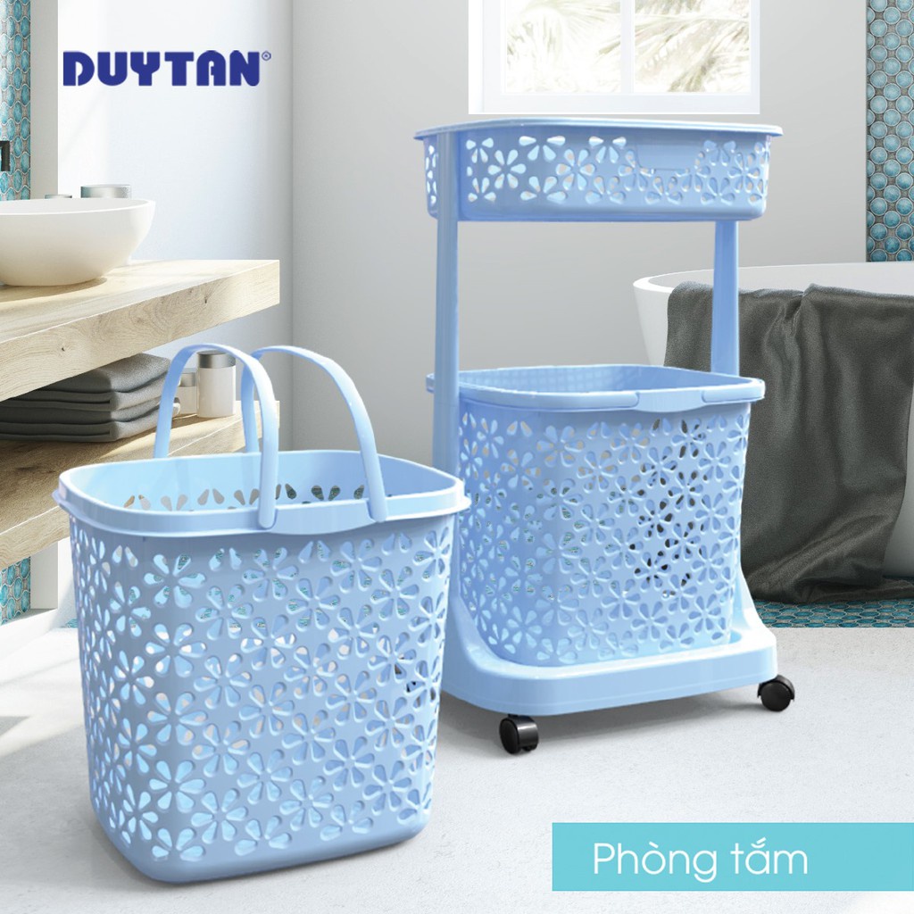 KỆ BÔNG 2 TẦNG NHỰA DUY TÂN CÓ BÁNH XE No.1377 (49,5 x 32,6 x 79,4 cm)