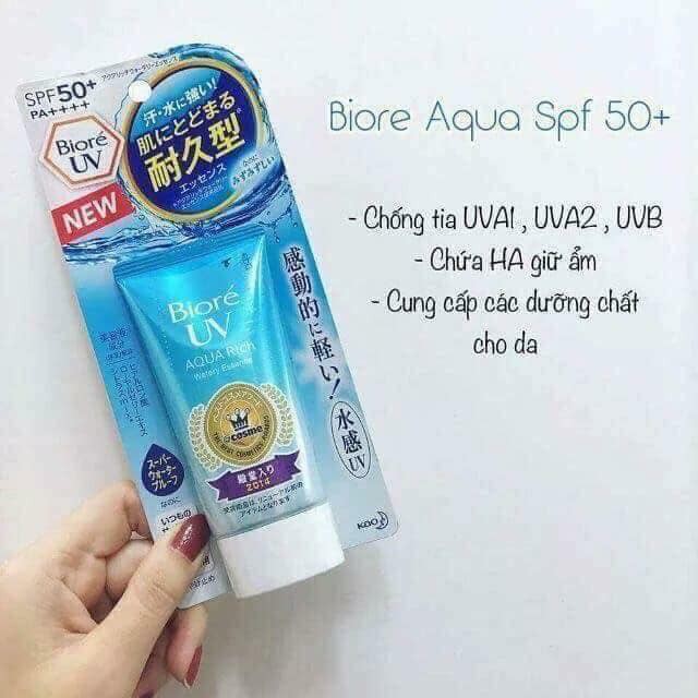 Kem Chống Nắng Biore UV AQUA Rich Watery Esence 50g , Gel 90ml