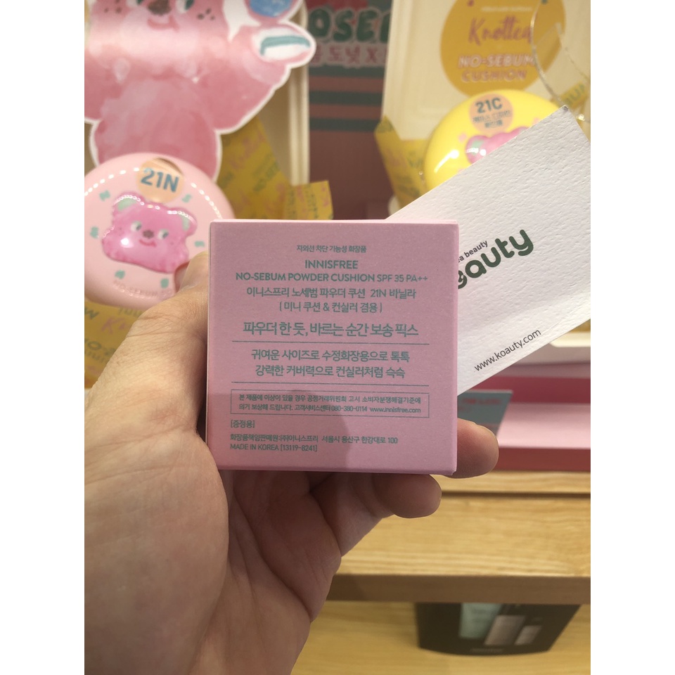 Phấn nước Mini Innisfree Knotted No sebum Cushion 5g