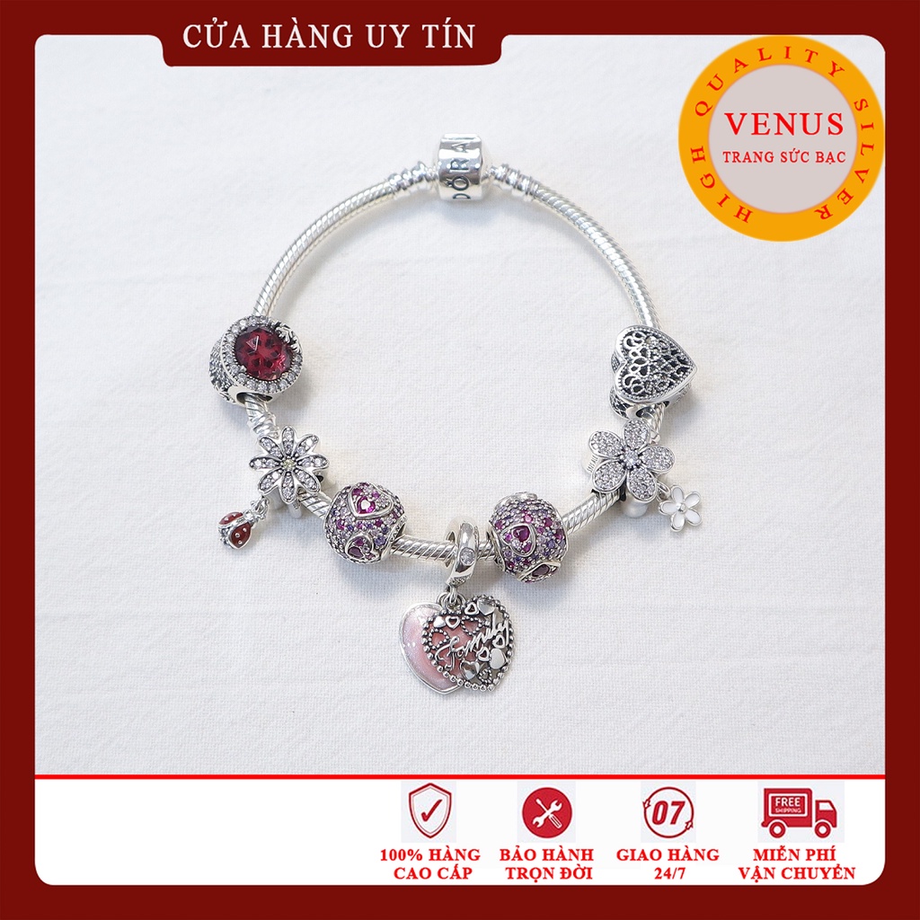 Vòng charm mệnh Hỏa với 6 hat charm xinh xắn- Mã sản phẩm VENUSBST5