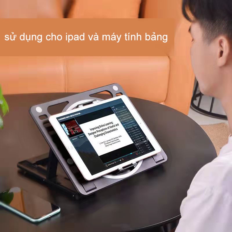 Đế Tản Nhiệt Máyt Tính Laptop Tablet Kiêm Đế Tản Nhiệt Nâng Macbook Máy Tính Bảng Điều Chỉnh Góc Nghiêng Độ Cao