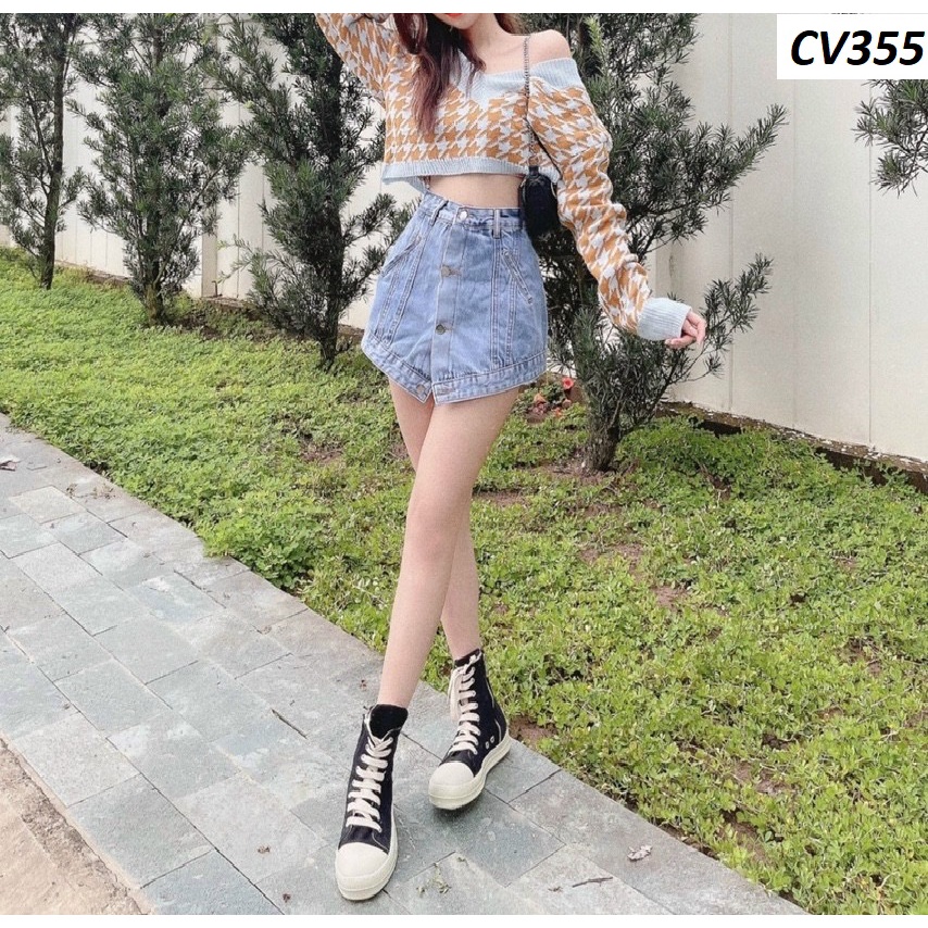 Quần giả váy rách cá tính mẫu mới CV355