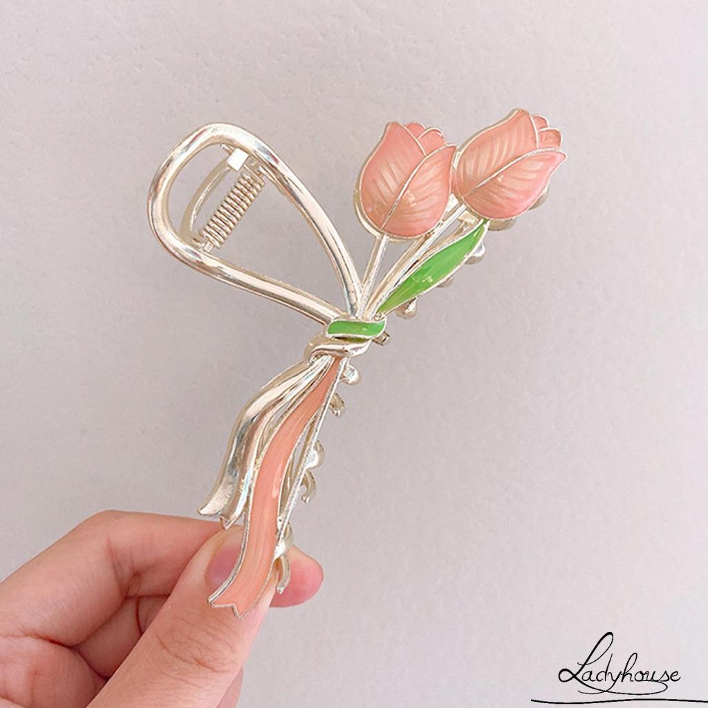 Kẹp Tóc Càng Cua Lớn Hình Hoa Tulip Thời Trang Cho Nữ