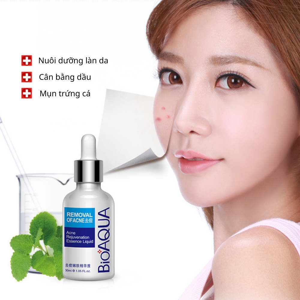 Serum Mụn Pure Skin Bioaqua  Thích Hợp Cho Da Mụn, Mụn Trứng Cá, Mụn Đầu Đen, Mụn Bọc, Mụn Mủ, Thâm Mụn Chính Hãng