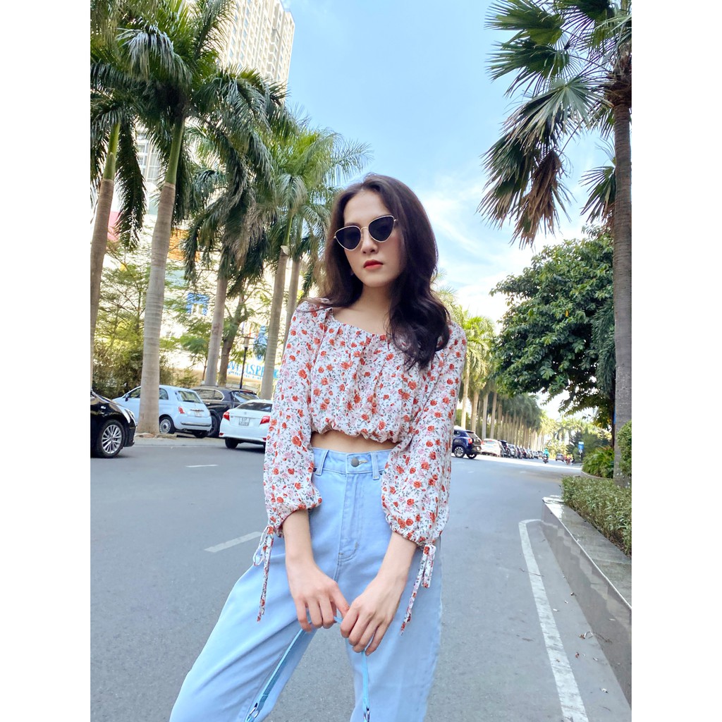 Áo kiểu cổ vuông nhún thun MIEU - HMR09