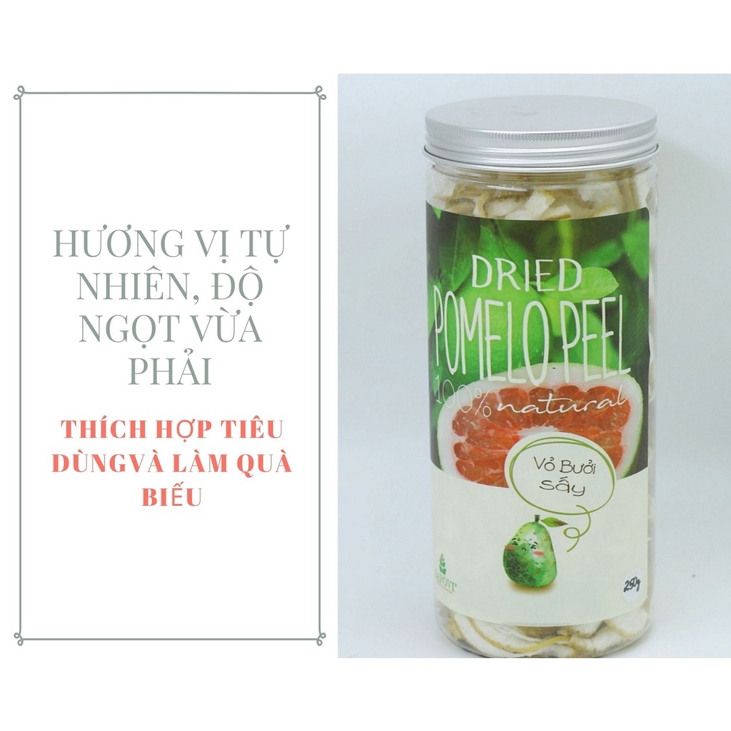 Vỏ bưởi sấy lạnh vị chanh, ngọt thanh, chua nhẹ | DRIED POMELO PEEL | TRÁI CÂY SẤY SAFOVI