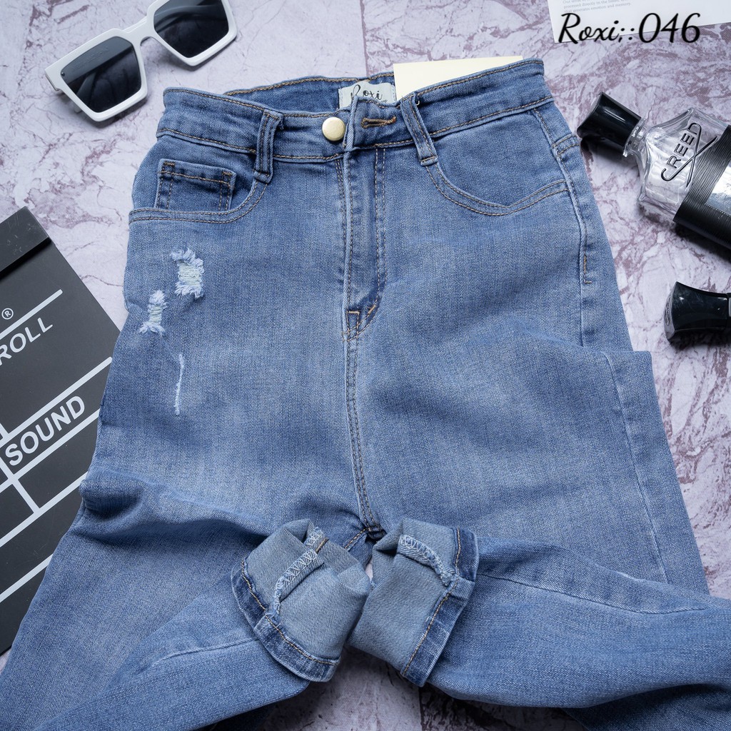 Quần Jean Dài Co Giãn Mạnh, Quần Skinny Nữ Lưng Cao Rách Nhẹ Hình Ảnh Tự Chụp | BigBuy360 - bigbuy360.vn