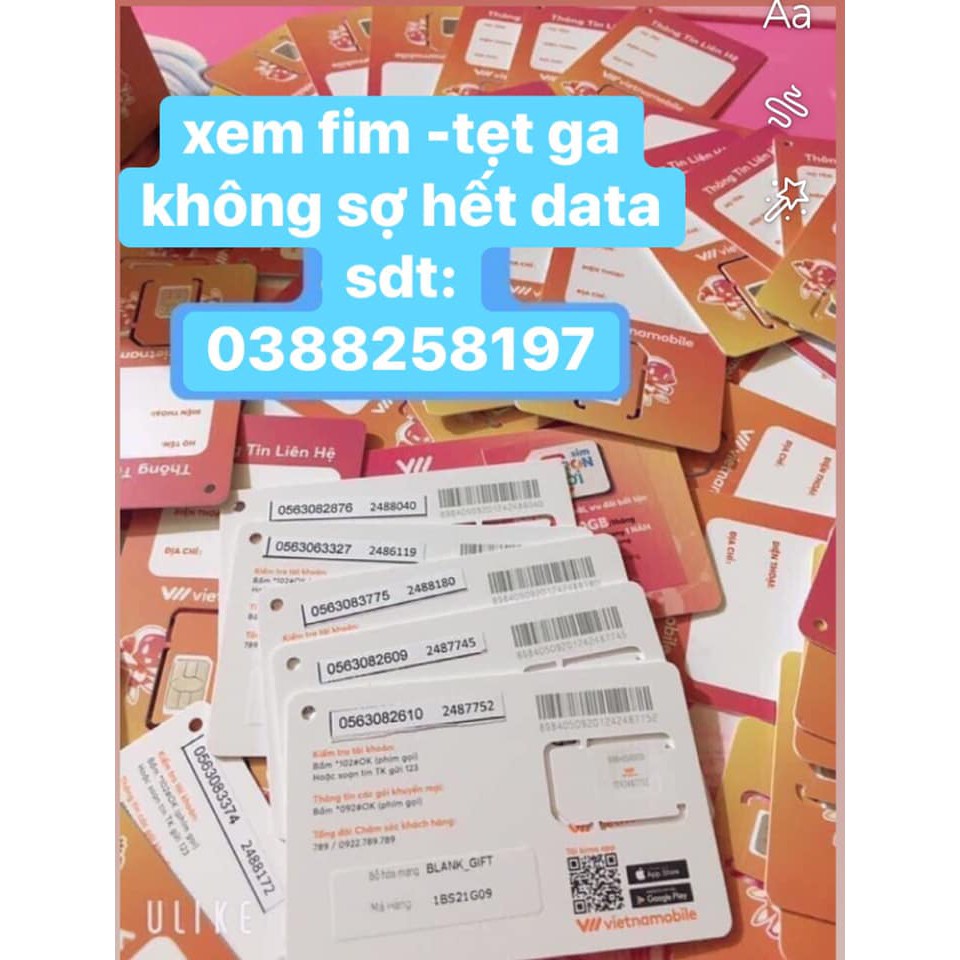 Sim Siêu Data Vietnamobile chạy sóng Vietnamobile cực mạnh
