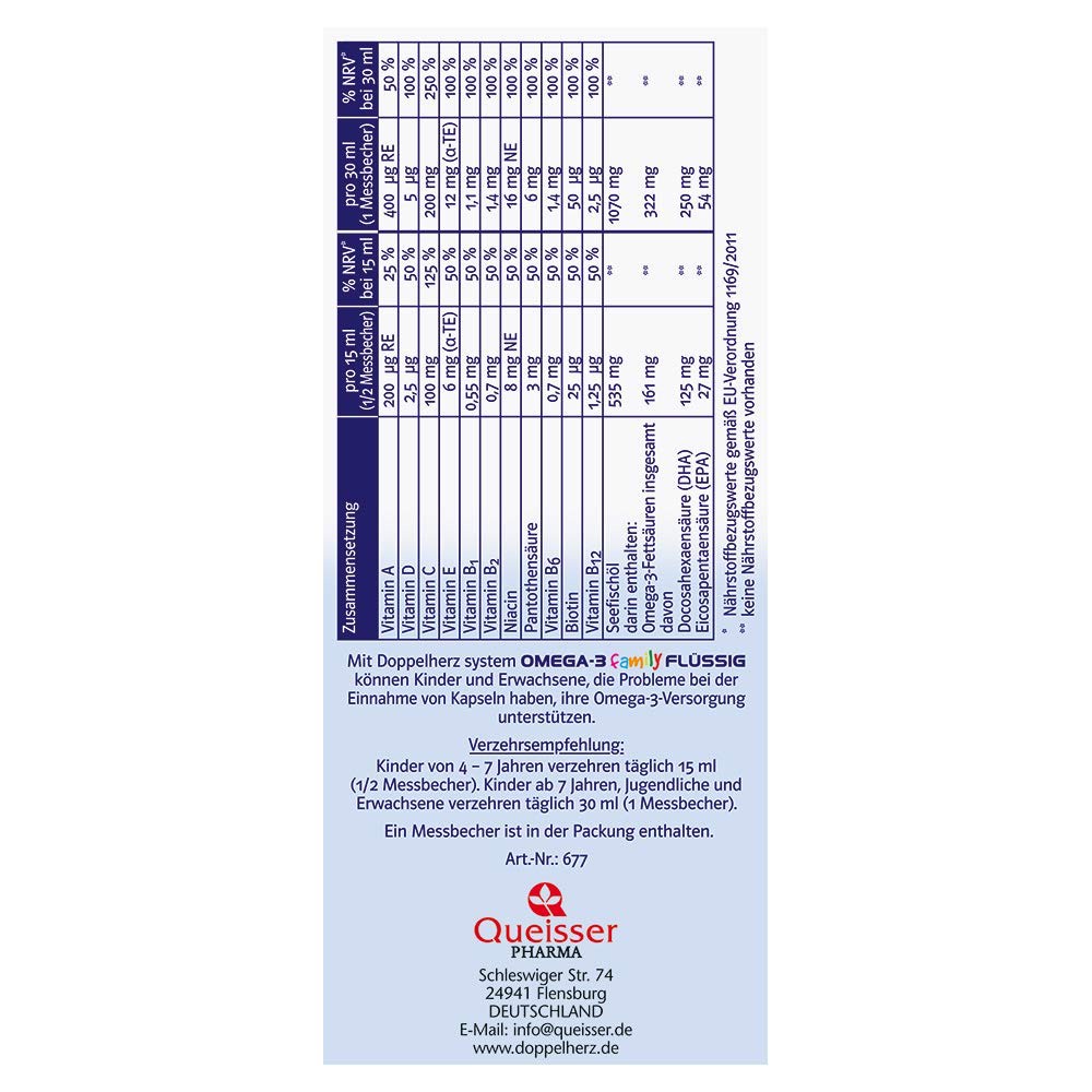 Siro phát triển trí tuệ ⚡ NỘI ĐỊA ĐỨC ⚡ Siro hỗ trợ phát triển trí thông minh Doppelherz Omega 3 Flussig Family 250ml