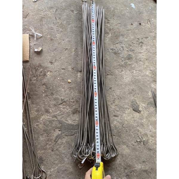 Que xiên nướng inox không rỉ dài 60cm - xiên inox chuẩn xịn sáng bóng