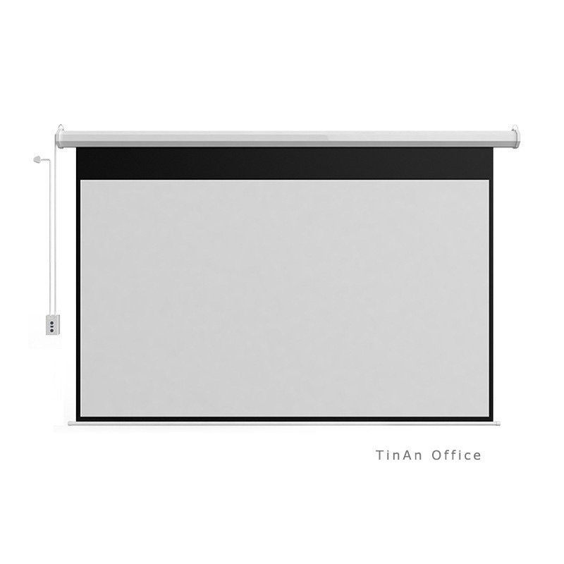 Màn Chiếu Treo Tường Cuộn Tự Động 100 Inch Tỷ Lệ 4:3/16:9 Điều Khiển Từ Xa