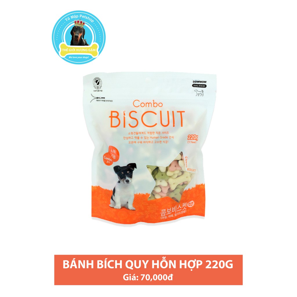 BÁNH BÍCH QUY HỖN HỢP BOWWOW CHO CHÓ 220GR