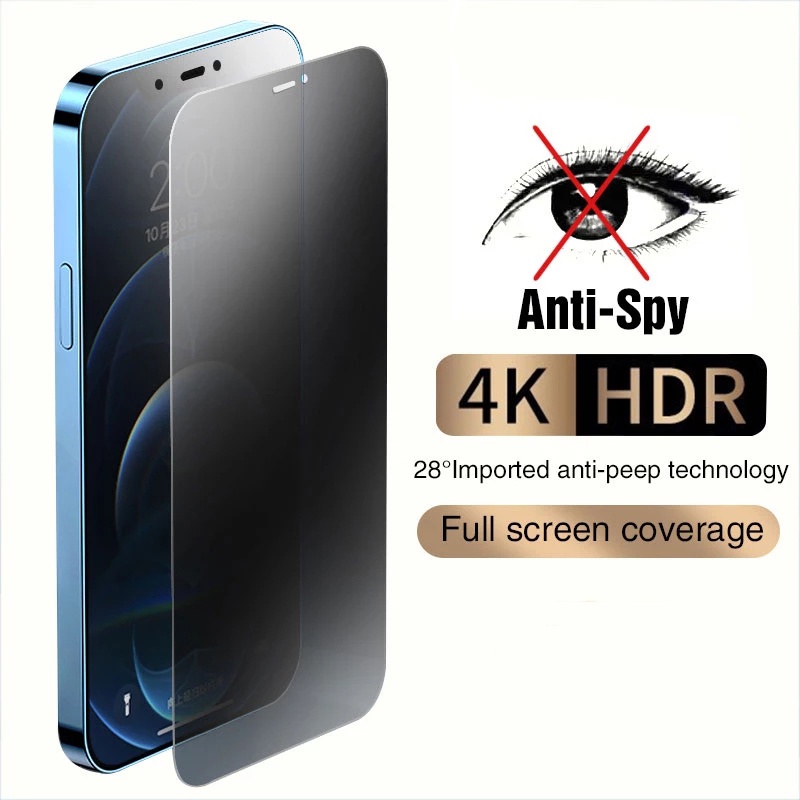 Kính Cường Lực Chống Nhìn Trộm Chất Lượng Cao Cho iPhone 14 13 12 11 X Xs Xr Pro Max Plus