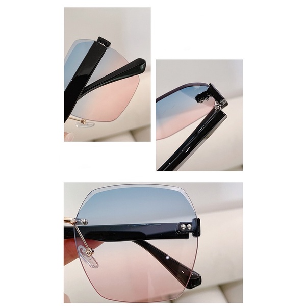 Kính Mát Chống Tia UV Không Gọng Phong Cách Hàn Quốc Mới Cho Nam Nữ