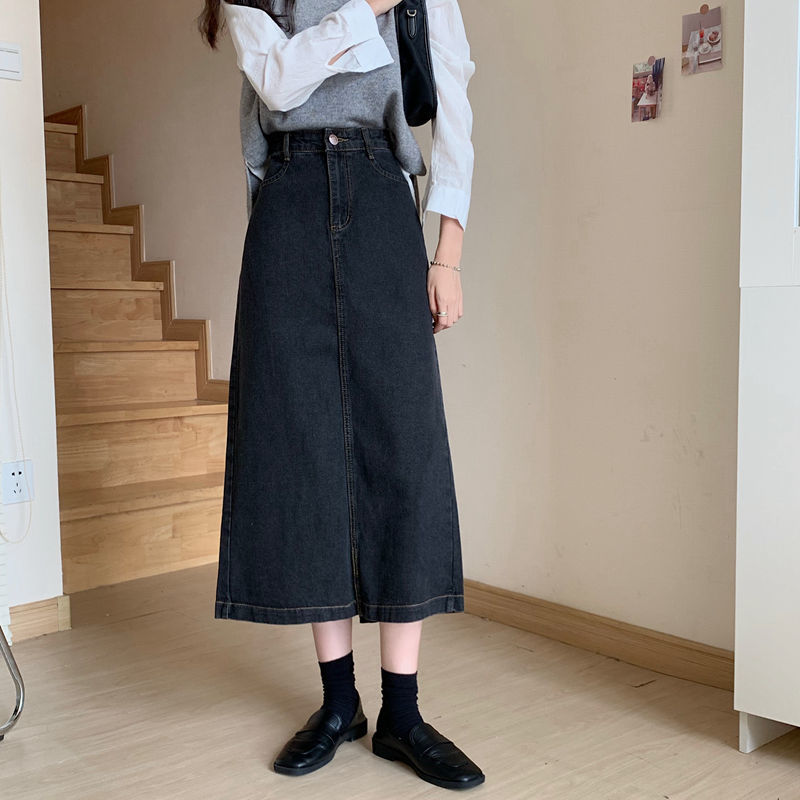Chân váy denim phong cách Hàn Quốc thời trang cho nữ